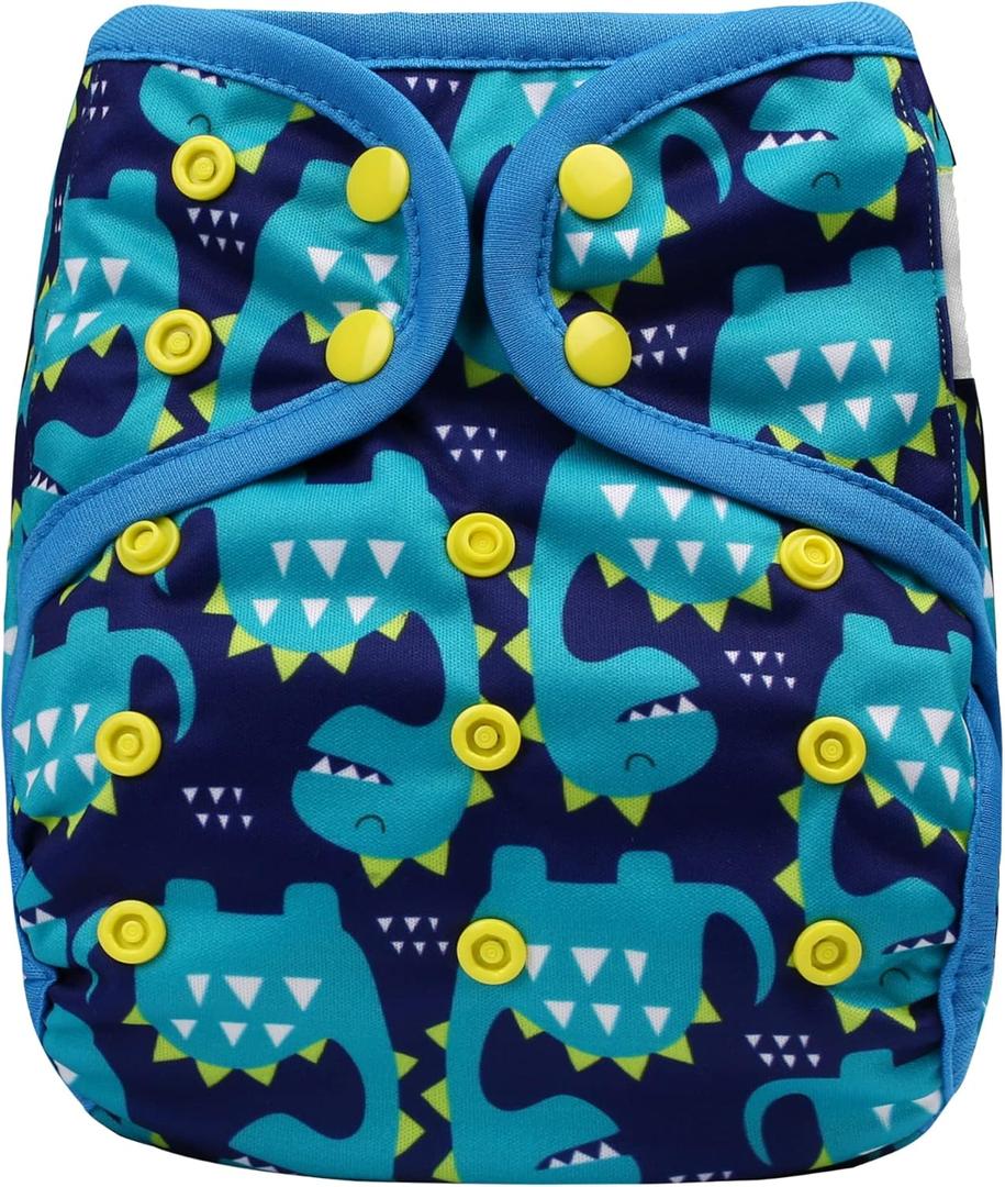 OsoCozy One Size Cloth Diaper Covers - Adjustable Snap Fit & Double Leg Gussets for Baby Boys & Girls from 8-35 Pounds. Use with Prefold, Flat or Fitted Cloth Diapers.