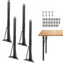 LZLUCKCOME 4PCS Adjustable Table Legs with Screws Adjustable Height 17-30 inch(45-75cm) Metal Desk Legs with Anti-Slip Pads DIY Furniture Legs for Office Home Kitchen Classroom Activity Table