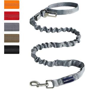 AUROTH Heavy Duty Dog Leash for Large Breeds, Bungee No Pull Leash with Shock Absorption, 6FT with 2 Padded Handles
