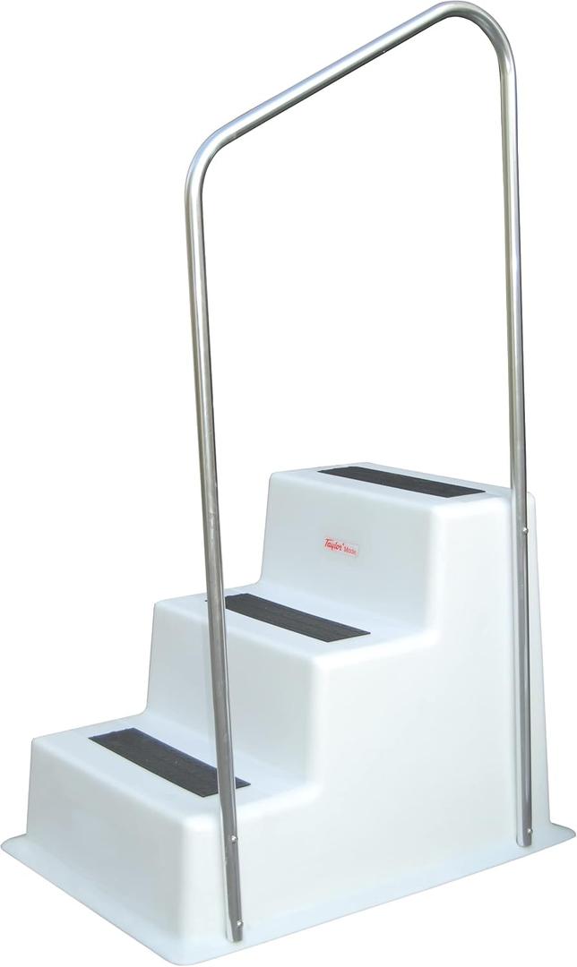 Taylor Made Stepsafe Triple Dock Step Handrail Attachment, 26" W x 58" H, Includes Rail Only, Aluminum Construction, Added Safety, Fits 3-Step Models - 47301