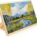 TKOnline Tabletop Easel for Painting, Wooden Drawing Board, Adjustable Angle Art Wooden Easels for Painting, Canvases, Books, Artist, Beginners, Students