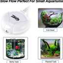 hygger Quiet Aquarium Air Pump 1.5 Watt Energy Saving Mini Oxygen Pump for 1-15 Gallon Fish Tank with Accessories White