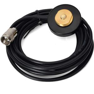 55mm Mini NMO Magnet Antenna Mobile Radio Base, Low Loss W/5M RG58 Coaxial Cable PL-259 Plug for Vehicle Car Truck CB/HF/VHF/UHF Magetic Antennas