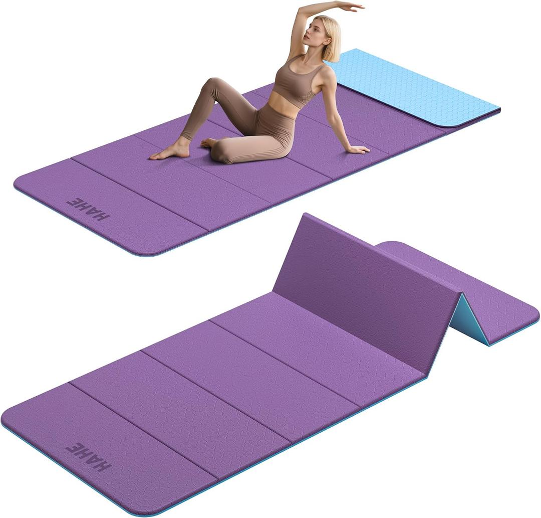 HAHE 7-Fold Design Extra Thick Yoga Mat 72"L x 24"W x 0.47", TPE