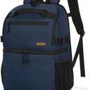 Haimont Cooler Backpack Insulated Double Deck for Men Women, 30 Cans Lunch Backpack Leakproof for Hiking Beach Travel Work (Navy Blue)