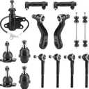 4WD Front End Suspension Kit for Cadillac Escalade 99-00, Chevy K2500 GMC Yukon 95-00, K1500 Suburban Tahoe 95-99 with Ball Joints Sway Bars Tie Rods Pitman Arm Idler Arm Bracket 15PCS K6292 K6477