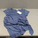 Motherhood Maternity Women's Short Sleeve Crew Neck Side Tie Detail Midi Casual Pregnancy Dress (Medium, Thyme)