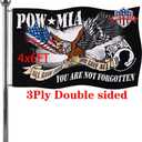 Jayus Eagle Pow Mia Flag Double Sided 4x6 Outdoor-Vivid Colors polyester 220D 3Ply Pow Flags Banner- You Are Not Forgotten Prisoner of War Mia Flag with 2 Grommets