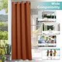 NICETOWN 2 Panels Outdoor Curtains Waterproof, Thermal Insulated Rustproof Grommet Blackout Indoor Outdoor Curtains Window Treatments for Cabana/Cottage, Mecca Red, W52 by L72