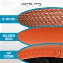 PIC AUTO Steering Wheel Cover, Glitter Gel Particles & Orange Luxury Leather Car Steering Cover, Universal Fit 14.5"-15.5" Anti-Slip Car Wheels Cover for Girls & Women
