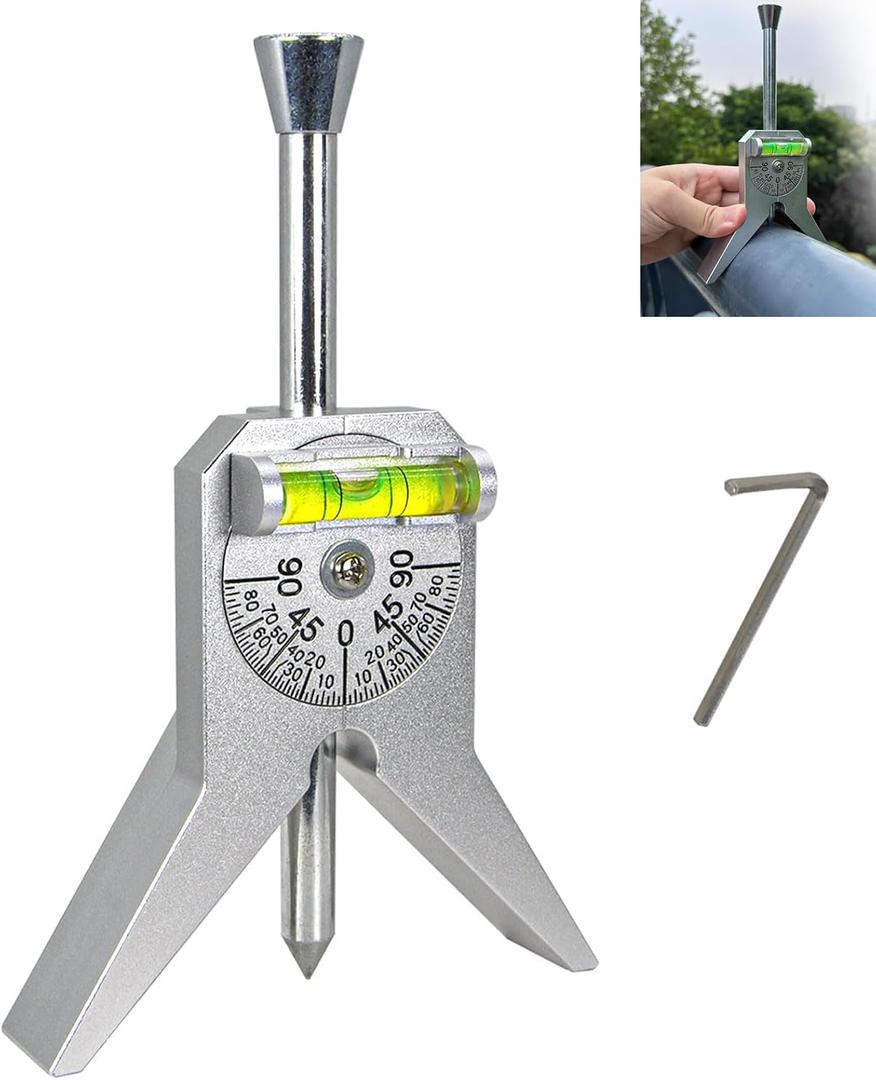 Upgraded Pipe Center Finder, Measure Pipe Diameter, Pipefitter Tools With Centering Head, Measure Pipe Diameter Over 0.5" & up With 4" Y-Type Base and Adjustable Dial Bubble Protractor