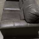 Signature Design by Ashley Navi Faux Leather Modern Loveseat, Gray