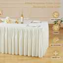 Wish Care 2 Pack Cream Rectangle Table Clothes for 4 Foot Tables, Polyester Fitted Tablecloths 4ft Stretch Table Cover for Wedding, Birthday, Parties, Trade Show, Craft Show