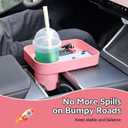 Car Seat Snack Tray for Kids Toddler Travel,Cup Holder Expander for Car,Toddler Travel & Road Trip Accessory for Mess-Free Snacking in The Car (Pink)