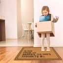 Funny Dog Door Mat, in This House We Narrate The Dog's Thoughts Welcome Mats Doormat for Front Door Porch Indoor Outside Entrance Entryway, 17x30 Inch