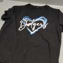 ALLTB Baseball Shirt for Women Baseball Mom Shirt Baseball Heart Graphic Tee Game Day Short Sleeve Tops (Large, Black)