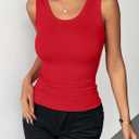 Zeagoo Womens Tank Tops 2026 Scoop Neck Ribbed Sleeveless Top Casual Basic Slim Fitted Knit Cami Tee Shirts (Medium)