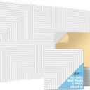 Art3d 6-Pack Self-Adhesive Acoustic Wall Panels for Home Dcor, 24 x 24 Inch Soundproofing Panels for Office Studio Bedroom - High Noise Absorption Polyester Fiber, White