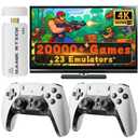 Huqjot 2025 Upgraded Retro Gaming Console Stick Pro, Video Games Console with 4K HDMI, Built-in 23 Classic Game Emulators, 20000+ Games - Video Game with Upgrade Dual 2.4G Wireless Controllers (64G) (White)