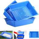 Cat Litter Box With 3 Sifting Trays - Self Cleaning, Reusable, Scoop Free, Easy to Clean Litter Pan for Cats