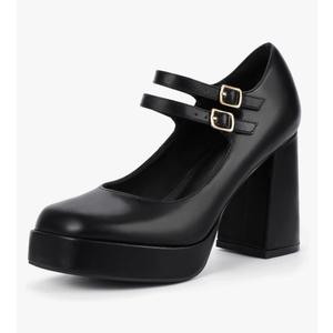 IDIFU IN4 Mary Jane Shoes Platform Chunky High Heels Closed Toe Dress Shoes for Women Wedding Work Business Homecoming Party Shoes Comfortable Casual Dressy Square Toe Heels Pumps 9