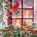 Springbok 500 Piece Jigsaw Puzzle for Adults - Together for Christmas Features a Pair of Cardinals on a Snowy Winter's Holiday Outdoor Scene Precision-Cut Puzzle Pieces Made in The USA (Multi)