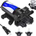 110V AC Water Pressure Booster Pump, 5.5 GPM 75 PSI Diaphragm Transfer Pump with Automatic Pressure Switch, Quiet Self-Priming Pump for RV, Home, Garden Hose & Irrigation