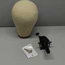 21''-24''Inch Wig Head Cork Canvas Block Head Mannequin Head With Stand for Making Wigs (24 inch, Brown)