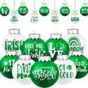 Hotop 18 Pcs St. Patrick's Day Ball Ornament Irish Green White Shamrock Tree Hanging Ornaments Decorations St. Patrick's Day Decor for for Home Xmas Tree Party Decor