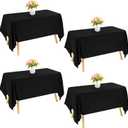 4 Pack Rectangle Tablecloth 30x60 Inch Black Washable Polyester Table Cover for Wedding Dining Table Buffet Parties Banquet Decoration（Black）