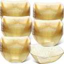 Tanlade 50 Pcs Gold Glitter Square Plastic Serving Bowls Disposable Snack Salad Bowl Small Party Candy Bar Containers Taco Bar Serving Dishes for Buffet Chips Fruit(16 oz)