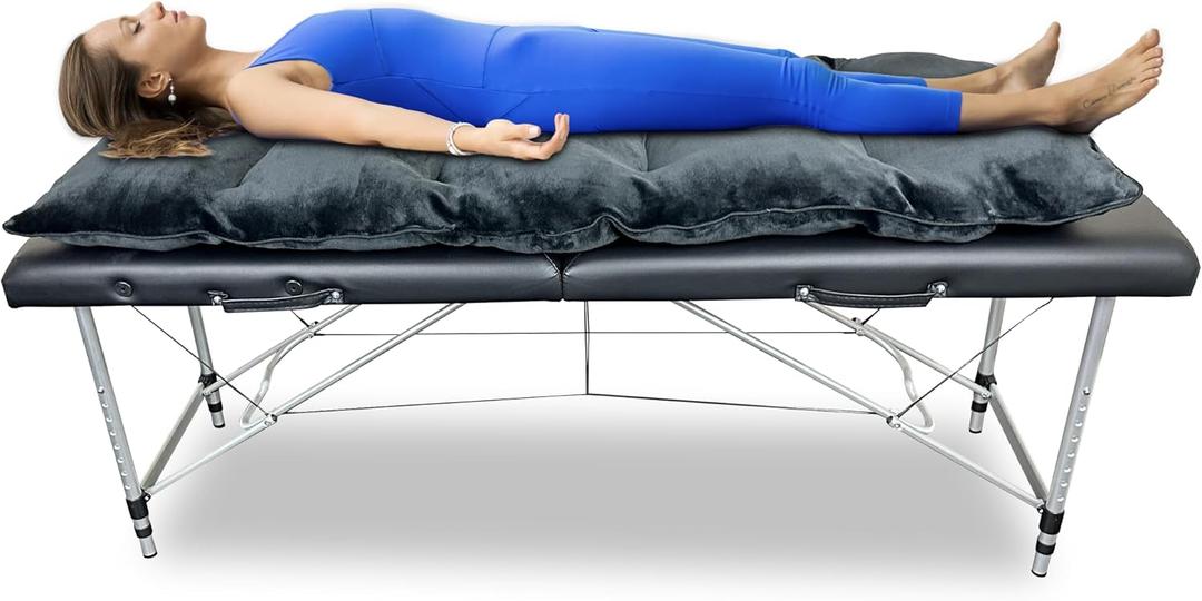 5 Pillow Lash Bed Foam Topper, Soft Comfy Massage Bed Topper, Massage Table Pad Made of Velvet Cover, Angel Hair Fiber Filling, 5 Inches Thick, Black, 72 inches, 182 cm