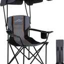 FAIR WIND Portable Canopy Camping Chair 380 LBS Capacity Heavy Duty Oversized Folding Lawn Chair with Sunshade for Beach, Fishing, Sports & Outdoors
