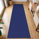 KOZYFLY Runners for Hallways 2x7 ft Washable Kitchen Runner Non Slip Rubber Backed Hall Runners Cotton Entryway Runner Rugs Floor Carpet for Indoor Backdoor Bedroom Kitchen, Royal Blue/Navy