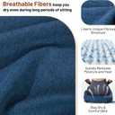 Lokex Rocking Chair Cushion 4 Inch Extra Thick, Cushions for Rocking Chairs Set of Seat and Back with Ties, Linen Fabric Indoor Outdoor Rocker, 17x21 & 17x17 Inches (Dark Blue-1)