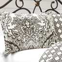 Lush Decor Aubree Quilt Paisley Damask Print Pattern Reversible 3 Piece Lightweight Bedding Blanket Bedspread Set - King - Black and White