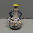 Ceramic Olive Oil Dispenser Bottle 23oz,Hand Painted Olive Oil Bottles,Italian Style Oil Dispenser Bottle,Decorative Stoneware Olive Oil Dispenser with Spout for Oils, Vinegar, Coffee (Binaural)