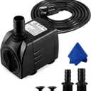 CWKJ Fountain Pump, 400GPH Submersible, Durable 25W Outdoor Water Pump with 6.5ft Power Cord, 3 Nozzles for Aquarium, Pond, Fish Tank, Water Pump Hydroponics, Backyard Fountain