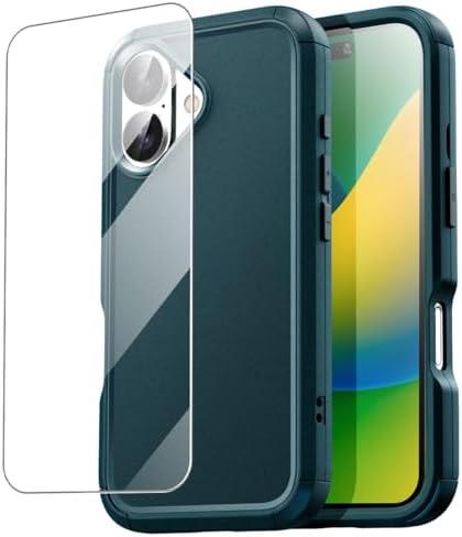 AICase for iPhone 16 Case with Glass Protector,3-Layer Heavy Duty Pocket-Friendly Rugged Durable Military Grade Protection Shockproof/Drop Proof/Dust Proof Protective Phone Cover for iPhone 16 6.1"_2 Pack Of 3