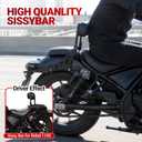Motorcycle Sissy Bar Backrest for Honda Rebel 1100 CMX1100 CM1100 2021 2022 2023 2024 2025 2026 Detachable Driver Passenger Back Rest Upright Rear Seat Leather