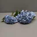 Real Touch Blue Hydrangea Artificial Flowers with Stems, Fake Silk Flowers for Outdoors, 2 Pcs Artificial Flowers for Home Decor Wedding Bouquets Centerpieces Vase