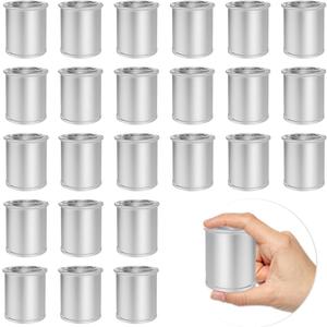 24 Pack Empty Metal Paint Cans with Lids, 1/4 Pint Size, 1/2 Cup Capacity Touch Up Paint Containers