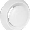 Vent Systems 4" Inch White Plastic Universal Diffuser - Round Adjustable Air Vent - Ceiling Duct Cover - Hot and Cold Air Distribution in Residential and Commercial Buildings