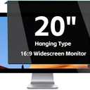Hanging 20 Inch Computer Privacy Screen Protector Shield, Eye Protection Anti Blue Light Glare Filter, Removable Data Security PC Privacy Screen Filter Panel, 16:9 Widescreen Monitor