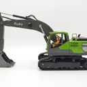 Ruko 1561 RC Excavator 3 in 1 Construction Toys for Boys, 17 Channel Remote Control Vehicles with Grab Alloy Shovel Drill, Realistic Lights & Sounds Digger Sandbox Gifts for 6-14 Years Kids Adults