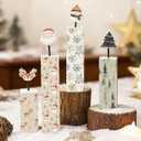 2 x Yerliker 4 Pcs Neutral Christmas Wooden Tiered Tray Decor Set Winter Wood Table Centerpieces Elk Tree Snowman Santa Claus Blocks Signs for Rustic Farmhouse Home Mantle Office Mantel Shelf Desk Decor