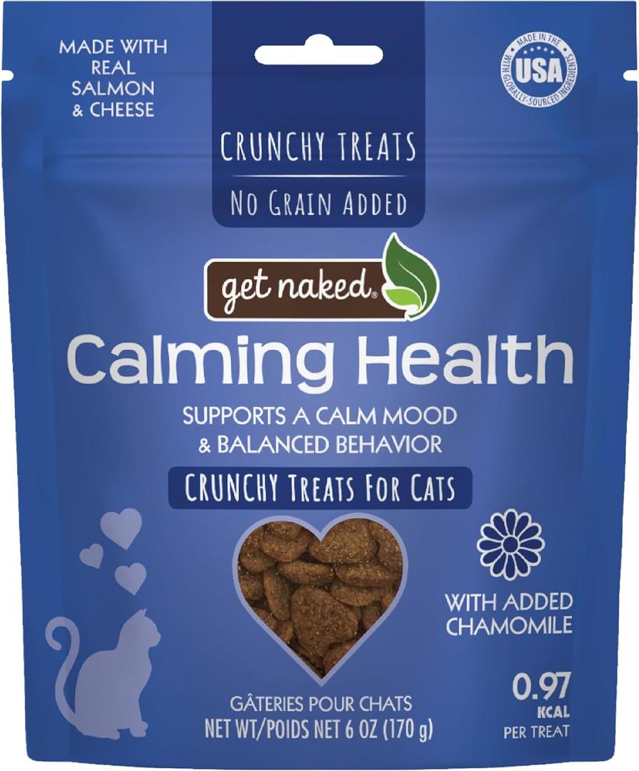 Get Naked Cat Calming Treats Salmon & Cheese Flavor, Crunchy, Calming Health, 6-oz Bag (6 Ounce (Pack of 1))