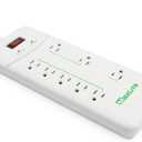 MaxLite Advanced Power Strip with 8 RECEPTACLES and 1350 Joules of Surge Protection,White,APS-8/1350J