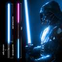 Juxaxia Lightsaber, LED Light Saber with 15 RGB Colors, Lightsabers for 3 Modes, Light Sabers with Connectors, Lightsabers for Dueling, Lightsaber Toy for Adults, Kids, 2 Pack(Black)