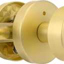 Gold Door Knob Privacy Door Knobs Interior Satin Brass Door Knobs Modern Round Door Handles for Bedroom and Bathroom Brushed Gold Door Knob (1 Pack Privacy)